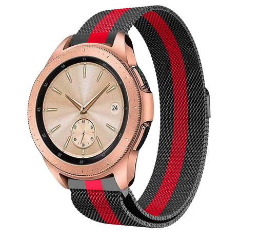 Strap-it Strap-it Correa milanese Samsung Galaxy Watch 42mm (negro/rojo) Strap-it Strap-it Correa milanese Samsung Galaxy Watch 42mm (negro/rojo)