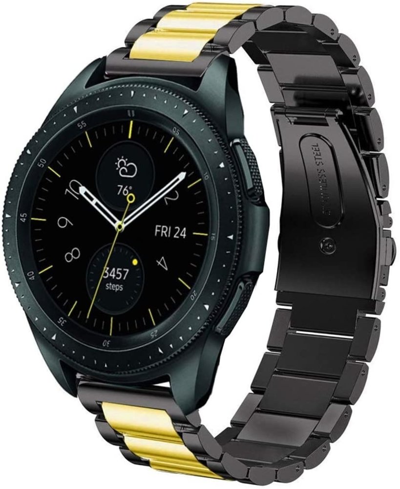 Strap-it Strap-it Correa acero Samsung Galaxy Watch 42mm (negro/oro) Strap-it Strap-it Correa acero Samsung Galaxy Watch 42mm (negro/oro)