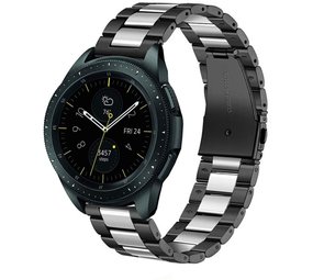Strap-it Correa acero Samsung Galaxy Watch 42mm (negro/plata) Strap-it Correa acero Samsung Galaxy Watch 42mm (negro/plata)