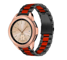 Strap-it Correa acero Samsung Galaxy Watch 42mm (negro/rojo) Strap-it Correa acero Samsung Galaxy Watch 42mm (negro/rojo)