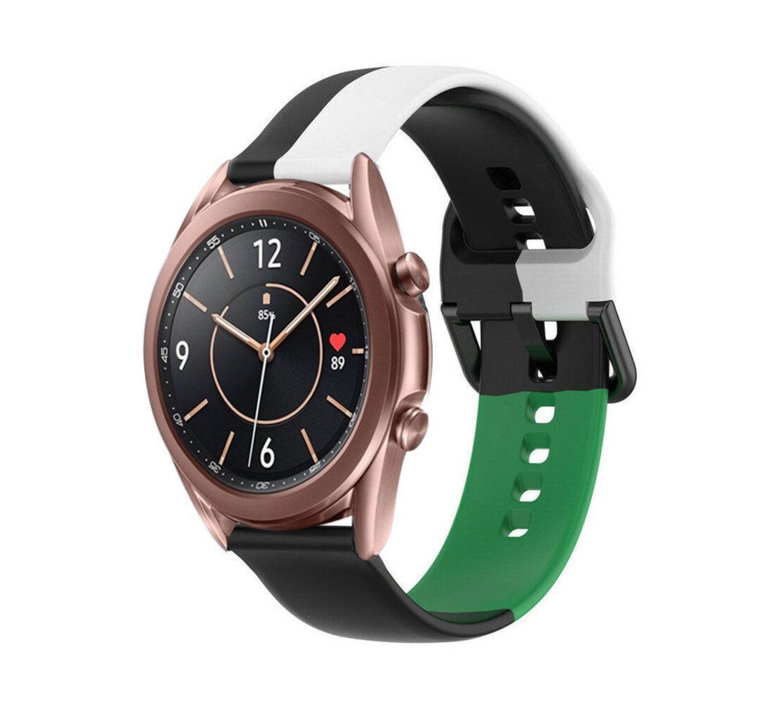 Strap-it Strap-it Correa sport triple Samsung Galaxy Watch 3 41mm (negro/blanco/verde) Strap-it Strap-it Correa sport triple Samsung Galaxy Watch 3 41mm (negro/blanco/verde)