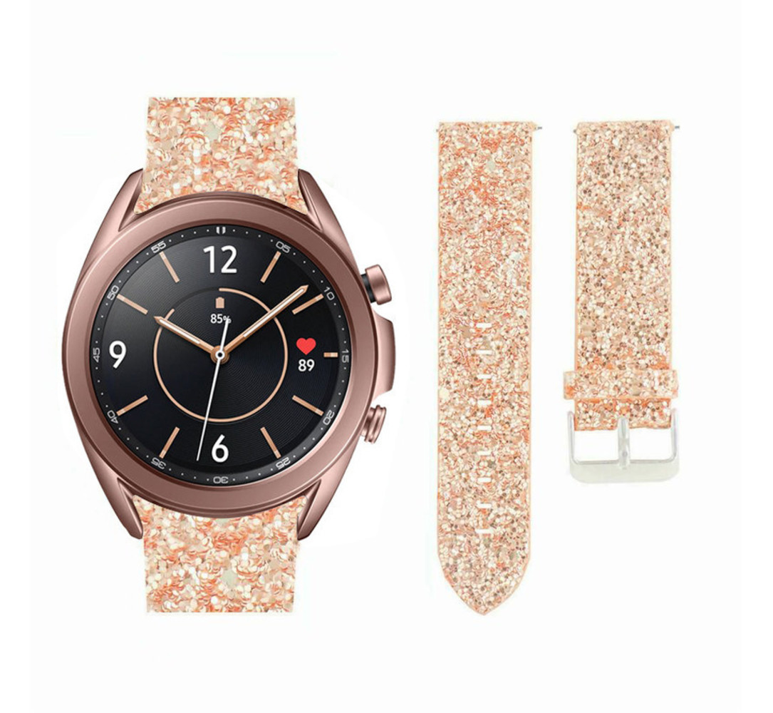 Strap-it Strap-it Correa cuero con purpurina Samsung Galaxy Watch 3 41mm (oro rosa) Strap-it Strap-it Correa cuero con purpurina Samsung Galaxy Watch 3 41mm (oro rosa)