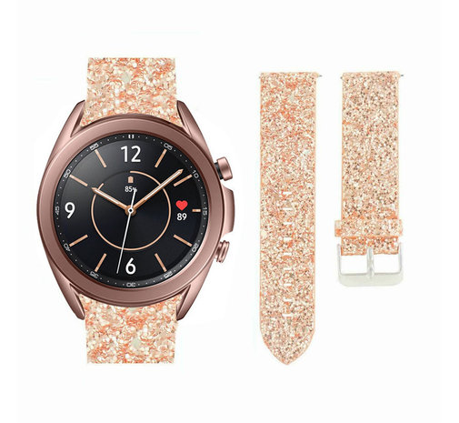 Strap-it Strap-it Correa cuero con purpurina Samsung Galaxy Watch 3 41mm (oro rosa) Strap-it Strap-it Correa cuero con purpurina Samsung Galaxy Watch 3 41mm (oro rosa)
