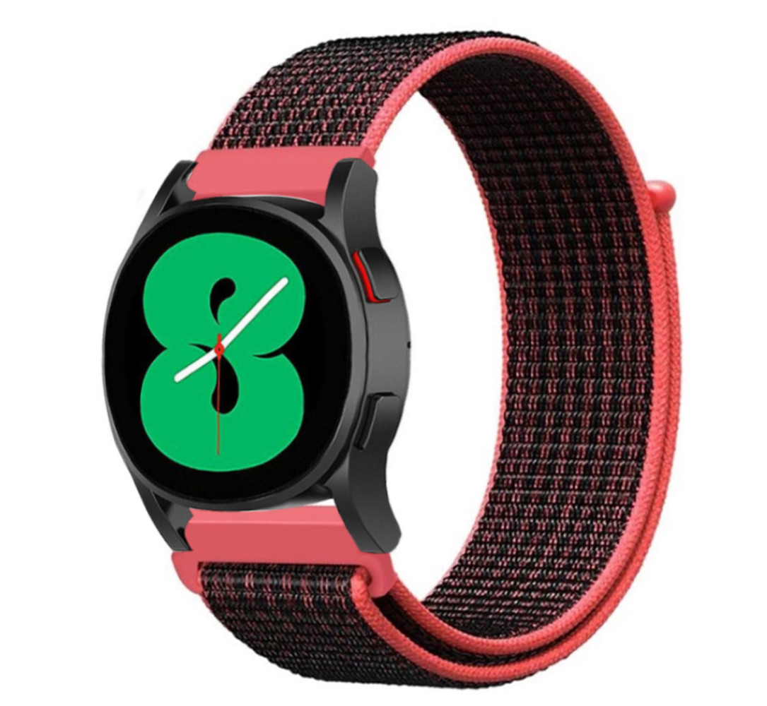 Strap-it Strap-it Correa nylon Samsung Galaxy watch 4 40mm (negro/rojo) Strap-it Strap-it Correa nylon Samsung Galaxy watch 4 40mm (negro/rojo)