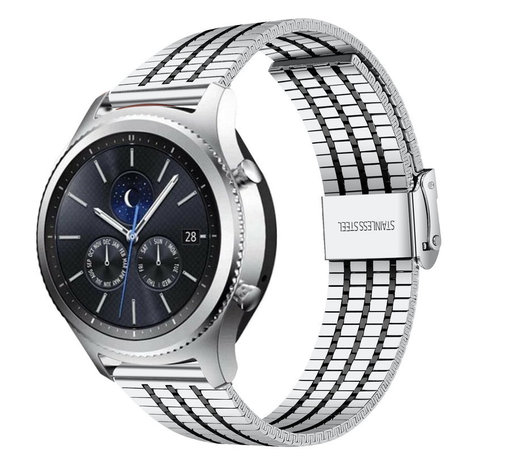 Strap-it Strap-it Correa acero inoxidable Samsung Gear S3 (plata/negro) Strap-it Strap-it Correa acero inoxidable Samsung Gear S3 (plata/negro)
