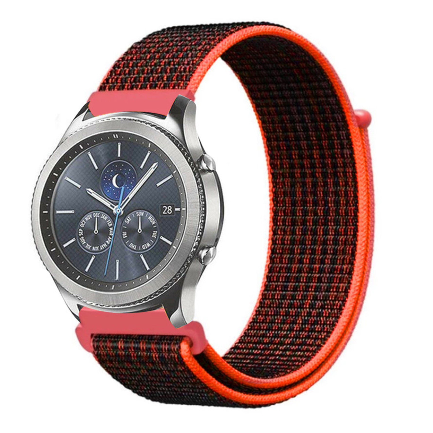 Estribillo Derribar a tiempo Correa nylon Samsung Gear S3 (negro/naranja) - Correasmartwatch.es