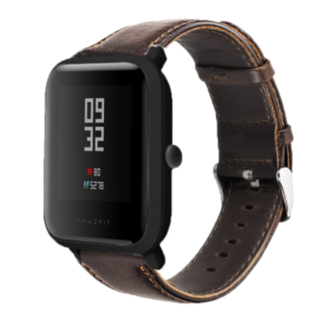 Strap-it Strap-it Correa cuero Xiaomi Amazfit Bip (marrón oscuro) Strap-it Strap-it Correa cuero Xiaomi Amazfit Bip (marrón oscuro)