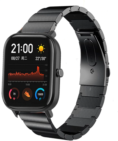 Strap-it Strap-it Correa metalica Xiaomi Amazfit GTS (negra) Strap-it Strap-it Correa metalica Xiaomi Amazfit GTS (negra)