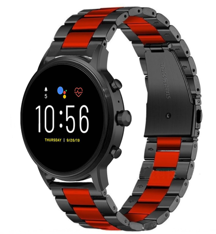 Strap-it Strap-it Correa acero Fossil Gen 5 (negro/rojo) Strap-it Strap-it Correa acero Fossil Gen 5 (negro/rojo)