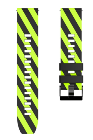 Strap-it Strap-it Correa silicona rayada Fossil Gen 5 (negro/amarillo)