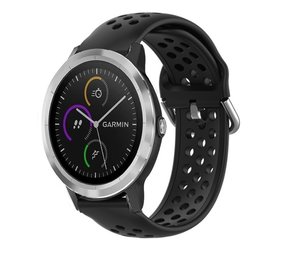 Strap-it Correa silicona con agujeros Garmin Vivoactive 3 (negro)