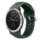 Strap-it Correa silicona con agujeros Garmin Vivoactive 3 (verde ejárcito)