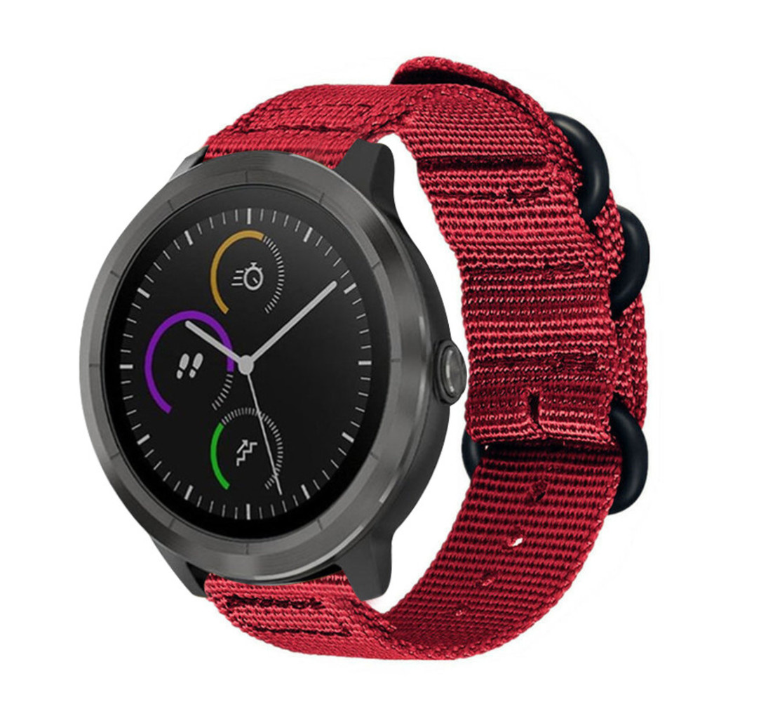 Strap-it Strap-it Correa nylon con hebilla Garmin Vivoactive 4 - 45mm - rojo Strap-it Strap-it Correa nylon con hebilla Garmin Vivoactive 4 - 45mm - rojo