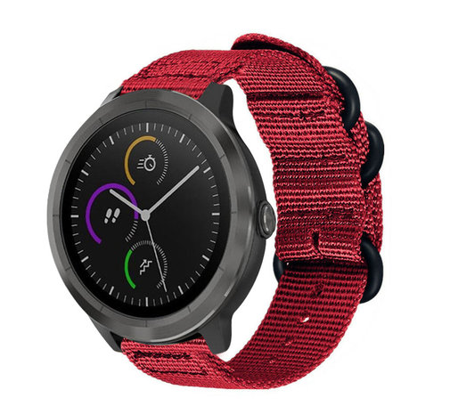 Strap-it Strap-it Correa nylon con hebilla Garmin Vivoactive 4 - 45mm - rojo Strap-it Strap-it Correa nylon con hebilla Garmin Vivoactive 4 - 45mm - rojo