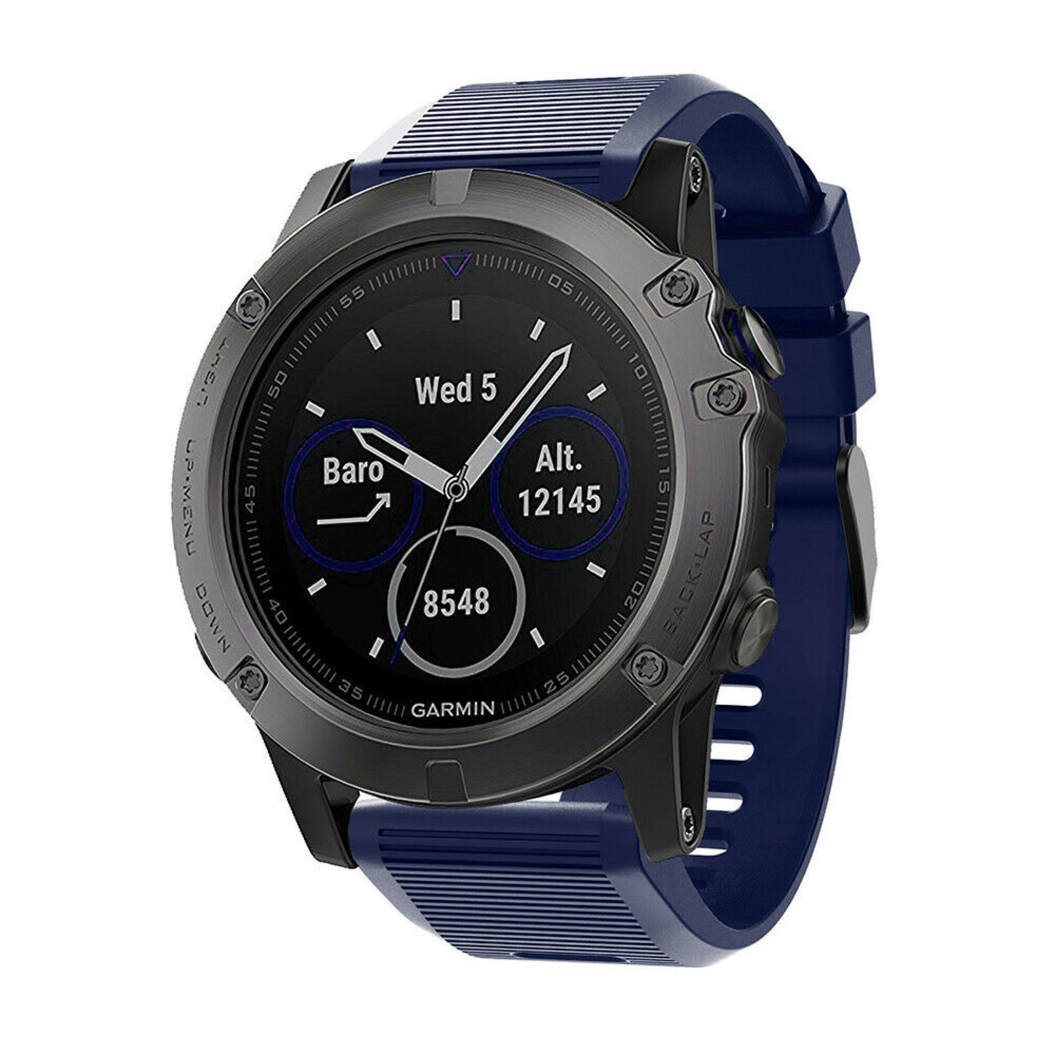 Correa silicona Garmin Fenix 5x/6x (negro/azul) 