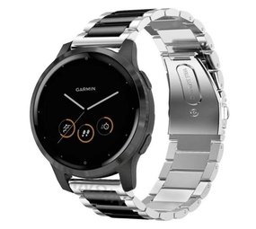 Correa acero Garmin Vivoactive 4s 40mm plata negro Correasmartwatch.es