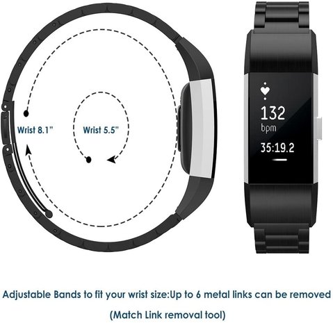 Strap-it Strap-it Correa acero Fitbit Charge 2 (negra) Strap-it Strap-it Correa acero Fitbit Charge 2 (negra)