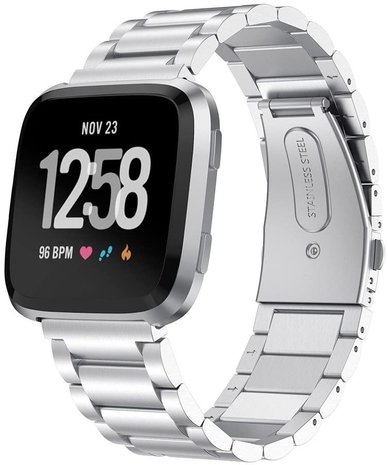 Strap-it Strap-it Correa acero Fitbit Versa (plateada) Strap-it Strap-it Correa acero Fitbit Versa (plateada)