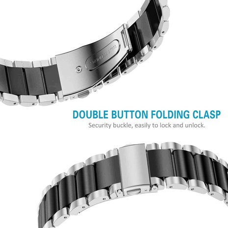 Strap-it Strap-it Correa acero Fitbit Charge 4 (plata/negro) Strap-it Strap-it Correa acero Fitbit Charge 4 (plata/negro)