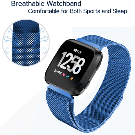 Strap-it Strap-it Correa milanesa Fitbit Versa (azul) Strap-it Strap-it Correa milanesa Fitbit Versa (azul)