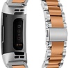 Strap-it Strap-it Correa acero Fitbit Charge 3 (plata/oro rosa) Strap-it Strap-it Correa acero Fitbit Charge 3 (plata/oro rosa)