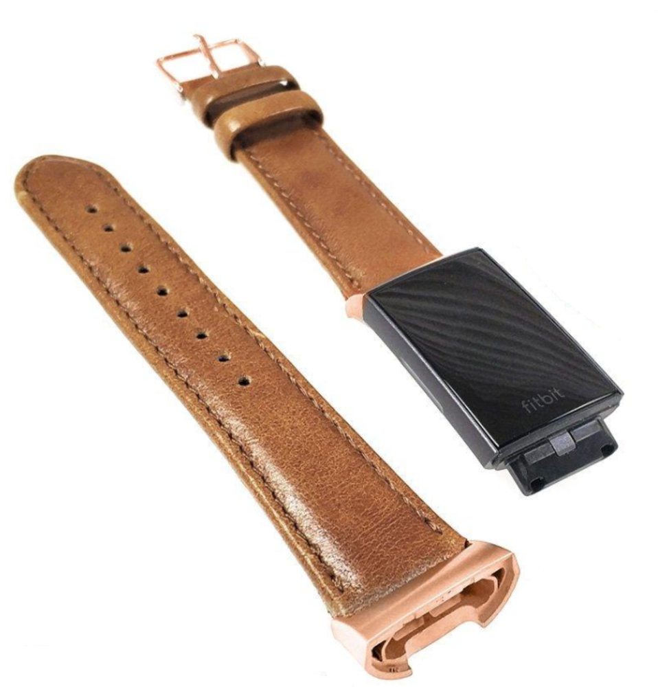 Strap-it Strap-it Correa cuero Fitbit Charge 3 con círculo rosa (marrón) Strap-it Strap-it Correa cuero Fitbit Charge 3 con círculo rosa (marrón)