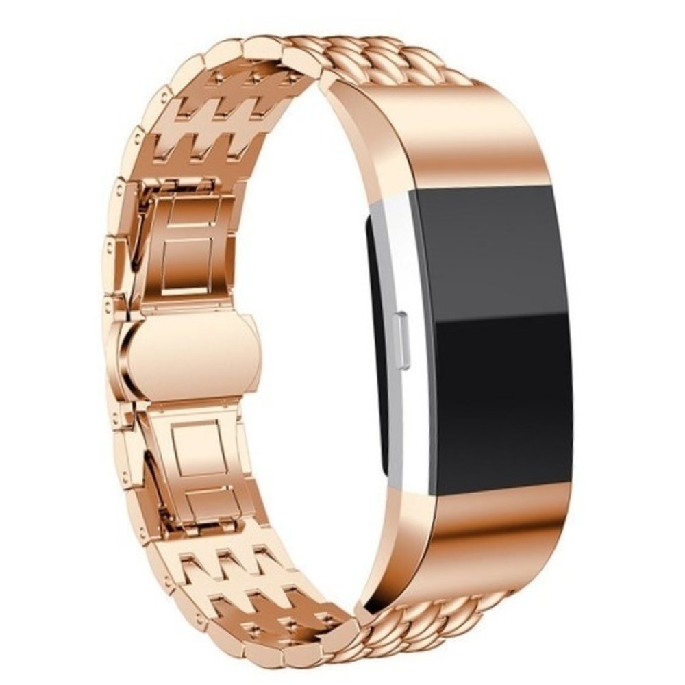 Strap-it Strap-it Correa acero dragón Fitbit Charge 3 (oro rosa) Strap-it Strap-it Correa acero dragón Fitbit Charge 3 (oro rosa)