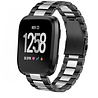 Strap-it Strap-it Correa acero Fitbit Versa (negro/plateado) Strap-it Strap-it Correa acero Fitbit Versa (negro/plateado)