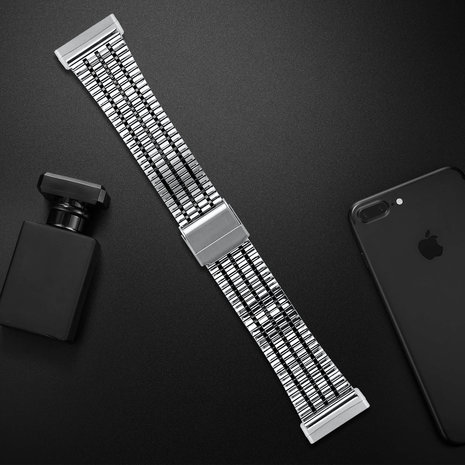 Strap-it Strap-it Correa acero inoxidable Fitbit Sense (plateado/negro) Strap-it Strap-it Correa acero inoxidable Fitbit Sense (plateado/negro)