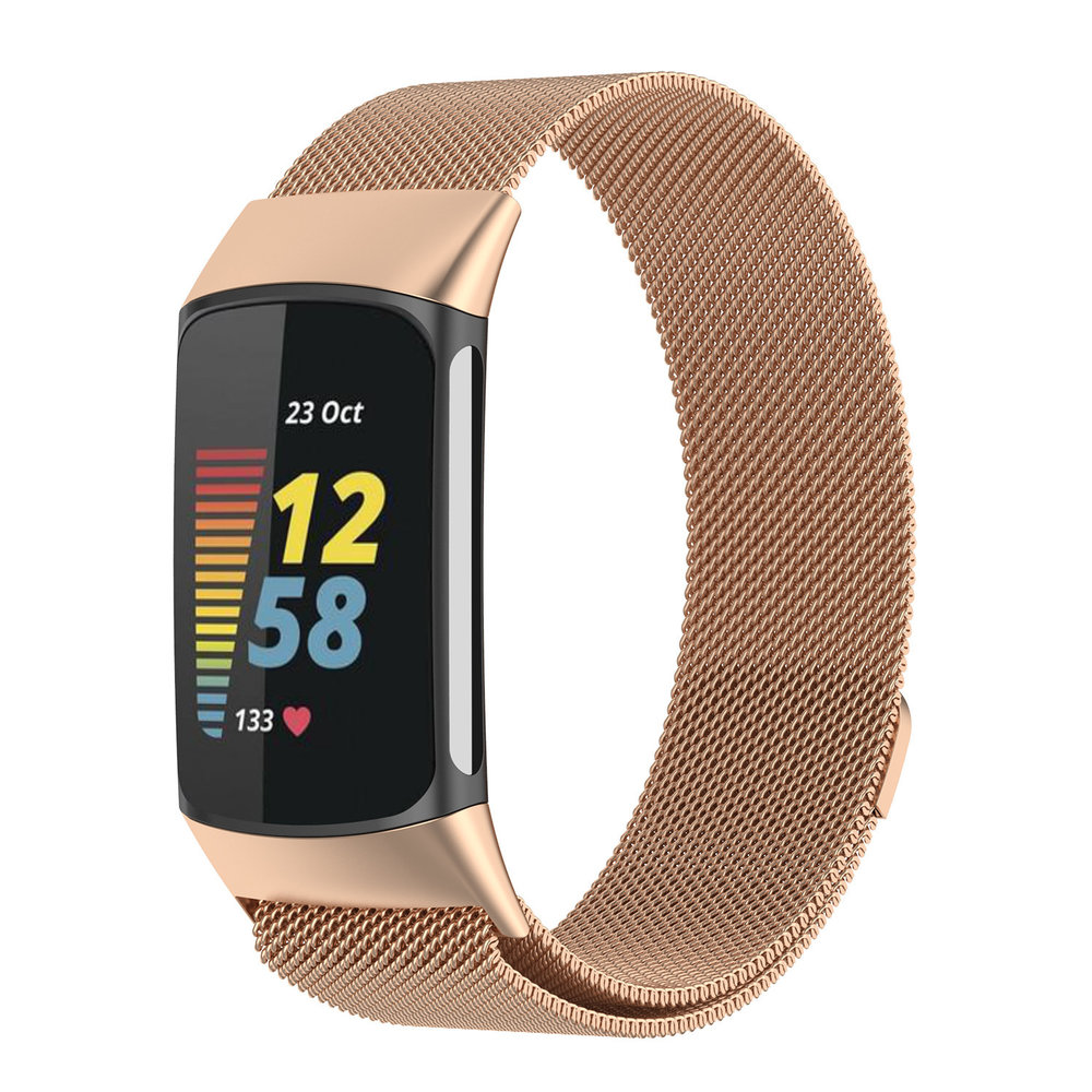 Strap-it Strap-it Correa milanesa Fitbit Charge 5 (oro rosa) Strap-it Strap-it Correa milanesa Fitbit Charge 5 (oro rosa)
