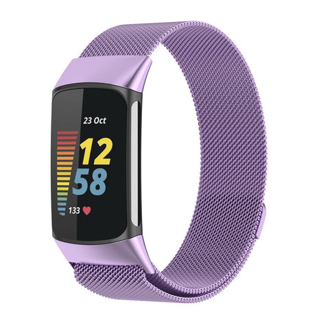 Strap-it Strap-it Correa milanesa Fitbit Charge 5 (púrpura claro) Strap-it Strap-it Correa milanesa Fitbit Charge 5 (púrpura claro)