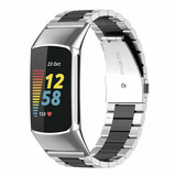 Strap-it Correa acero Fitbit Charge 5 (plata/negro) Strap-it Correa acero Fitbit Charge 5 (plata/negro)