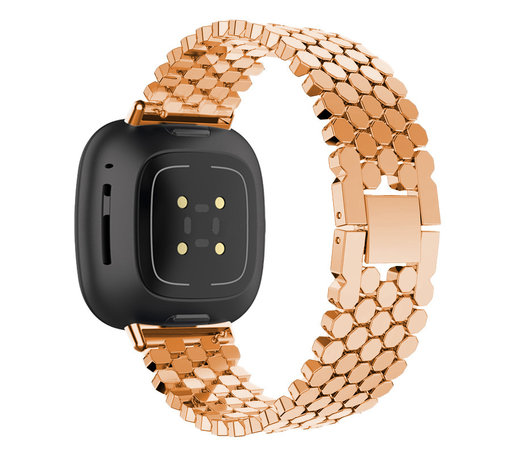 Strap-it Strap-it Correa acero Fitbit Versa 3 pez (oro rosa) Strap-it Strap-it Correa acero Fitbit Versa 3 pez (oro rosa)