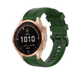 Strap-it Correa silicona Garmin Fenix 7s (verde ejárcito)