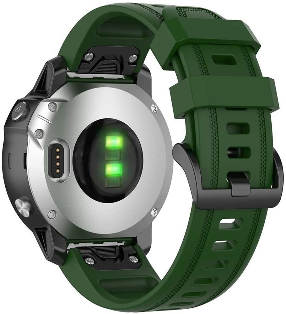 Strap-it Strap-it Correa silicona Garmin Fenix 7s (verde ejárcito)