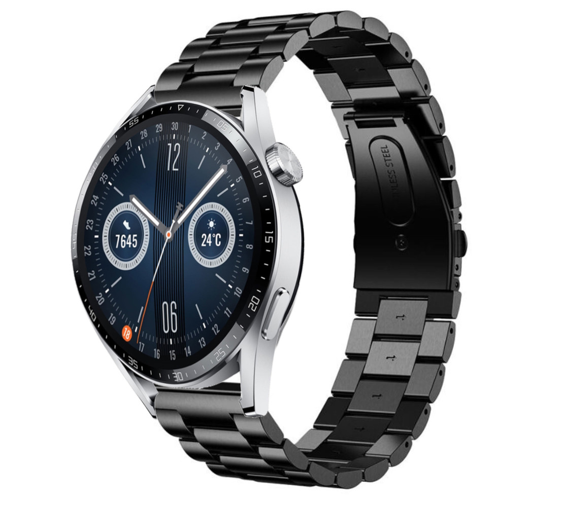 Correa acero Huawei Watch GT 3 46mm (negro) 