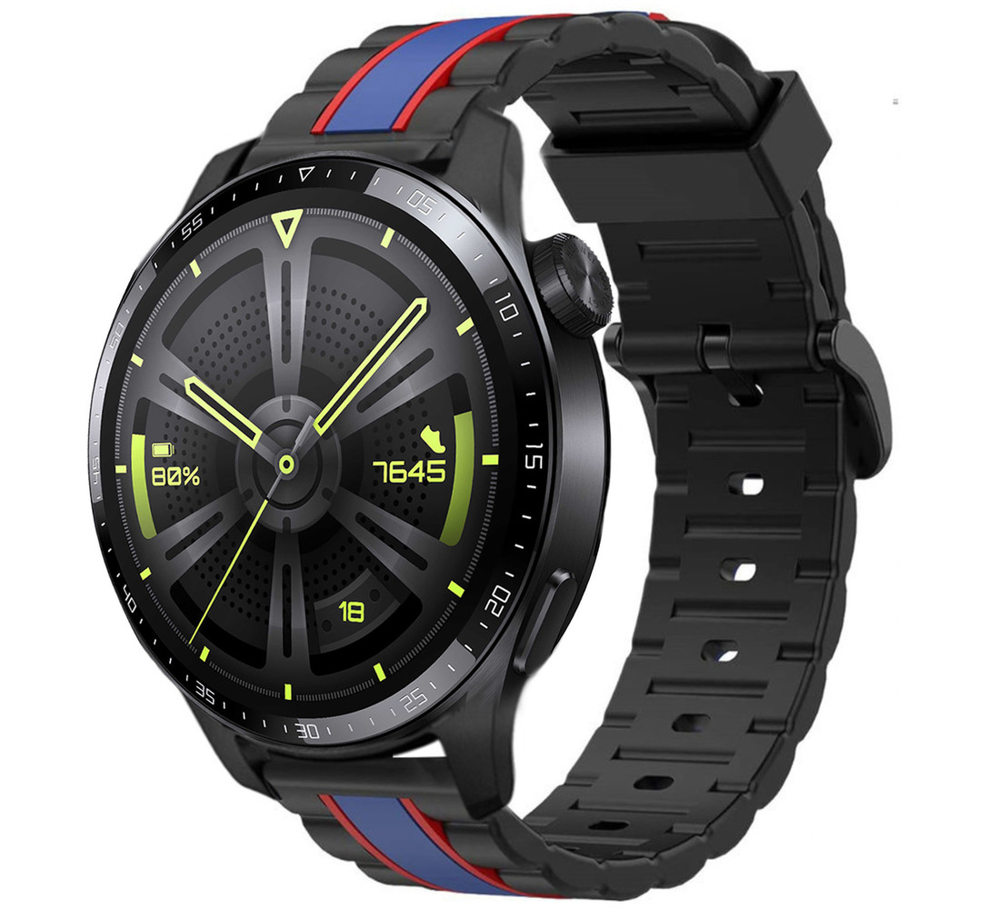 Strap-it Strap-it Correa edición especial Huawei Watch GT 3 46mm (negro/azul) Strap-it Strap-it Correa edición especial Huawei Watch GT 3 46mm (negro/azul)