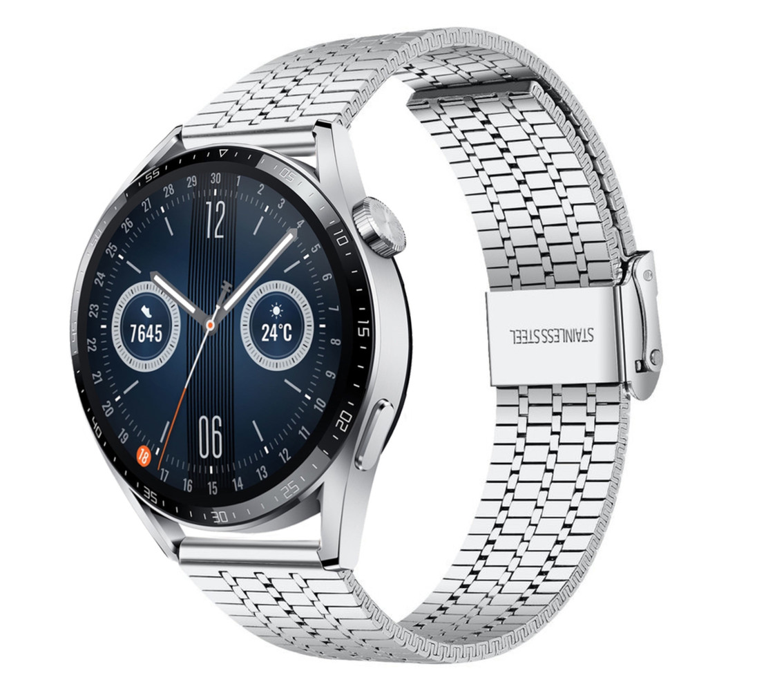 Strap-it Strap-it Correa acero inoxidable Huawei Watch GT 3 46mm (plateado) Strap-it Strap-it Correa acero inoxidable Huawei Watch GT 3 46mm (plateado)