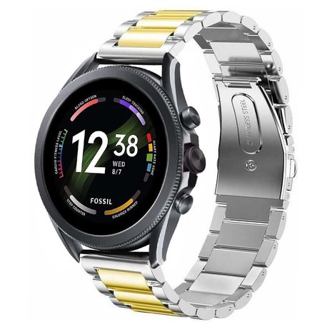 Strap-it Strap-it Correa acero Fossil Gen 6 - 44 mm (plata/oro) Strap-it Strap-it Correa acero Fossil Gen 6 - 44 mm (plata/oro)