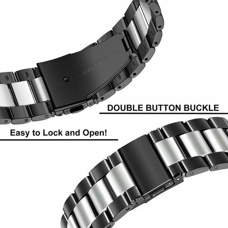 Strap-it Strap-it Correa acero Fossil Gen 6 - 44 mm (negro/plateado) Strap-it Strap-it Correa acero Fossil Gen 6 - 44 mm (negro/plateado)