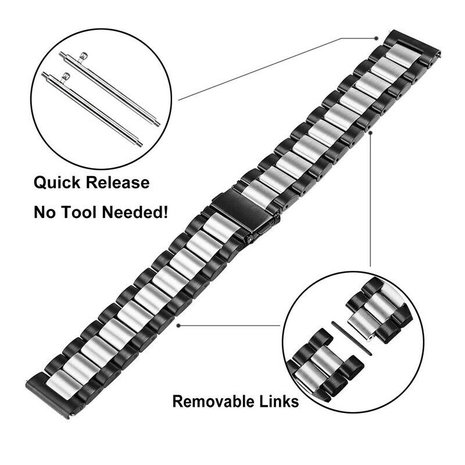 Strap-it Strap-it Correa acero Fossil Gen 6 - 44 mm (negro/plateado) Strap-it Strap-it Correa acero Fossil Gen 6 - 44 mm (negro/plateado)