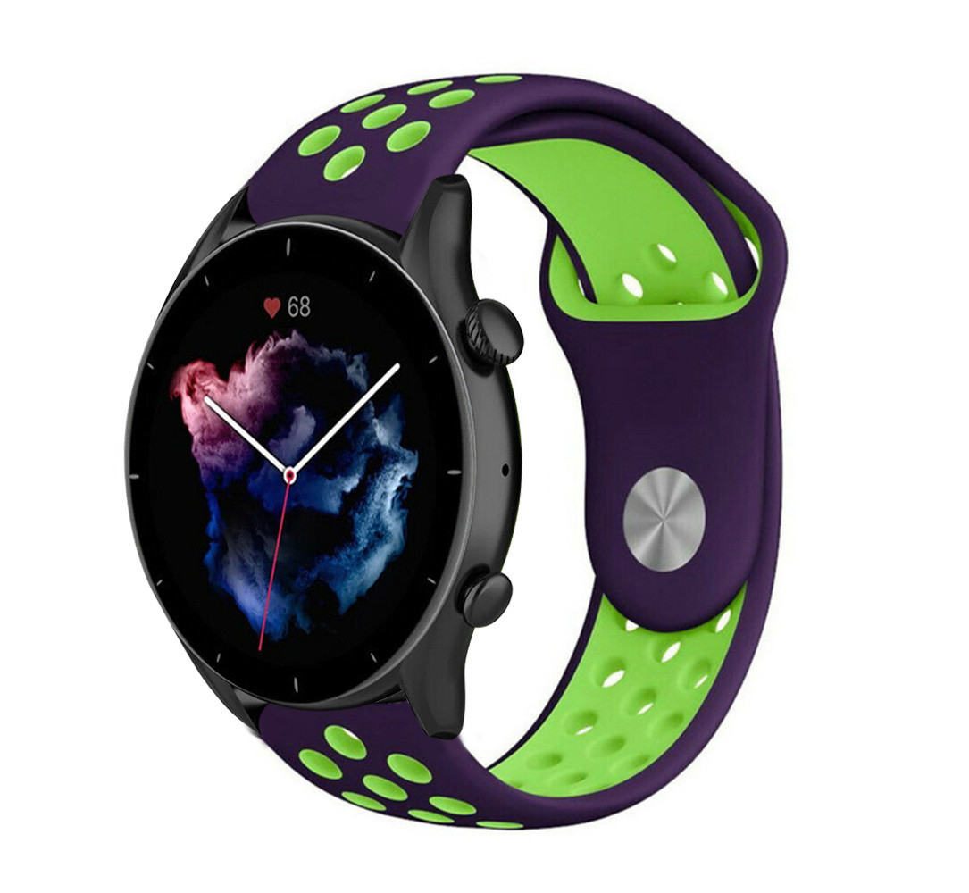 Strap-it Strap-it Correa deportiva Amazfit GTR 3 (Pro) (morado/verde) Strap-it Strap-it Correa deportiva Amazfit GTR 3 (Pro) (morado/verde)