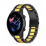 Strap-it Correa acero Amazfit GTR 3 (Pro) (negro/dorado) Strap-it Correa acero Amazfit GTR 3 (Pro) (negro/dorado)