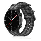 Strap-it Correa nylon con hebilla Amazfit GTR 2 (negro/gris) Strap-it Correa nylon con hebilla Amazfit GTR 2 (negro/gris)