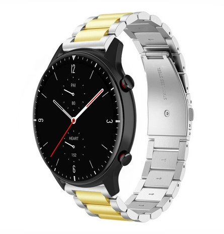 Strap-it Strap-it Correa acero Amazfit GTR 2 (plata/oro) Strap-it Strap-it Correa acero Amazfit GTR 2 (plata/oro)