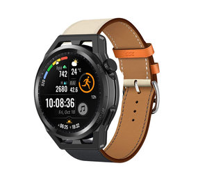 Strap-it Correa cuero Huawei Watch GT Runner (blanco/azul oscuro) Strap-it Correa cuero Huawei Watch GT Runner (blanco/azul oscuro)