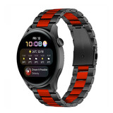 Strap-it Correa acero Huawei Watch 3 (Pro) (negro/rojo) Strap-it Correa acero Huawei Watch 3 (Pro) (negro/rojo)
