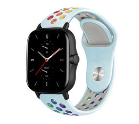 Strap-it Correa deportiva Amazfit GTS 2 (azul claro/arcoíris) Strap-it Correa deportiva Amazfit GTS 2 (azul claro/arcoíris)