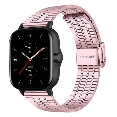 Correa Acero para Amazfit BIP U PRO Negro y Rosa