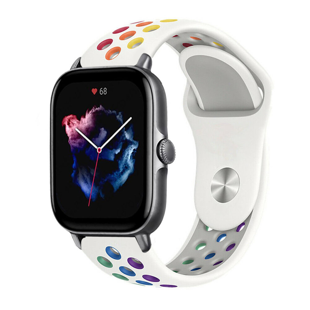 Strap-it Strap-it Correa deportiva Amazfit GTS 3 (blanca/arcoíris) Strap-it Strap-it Correa deportiva Amazfit GTS 3 (blanca/arcoíris)